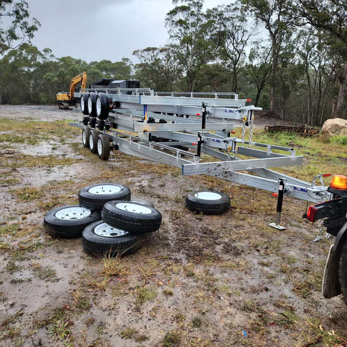 New Trailers delivered to Sharper Tiny Homes in to start their future as Tiny Homes